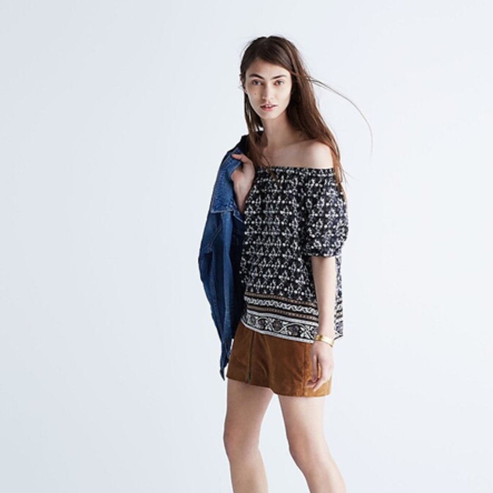 Madewell Gardenhouse Silk Off-the-Shoulder Blouse